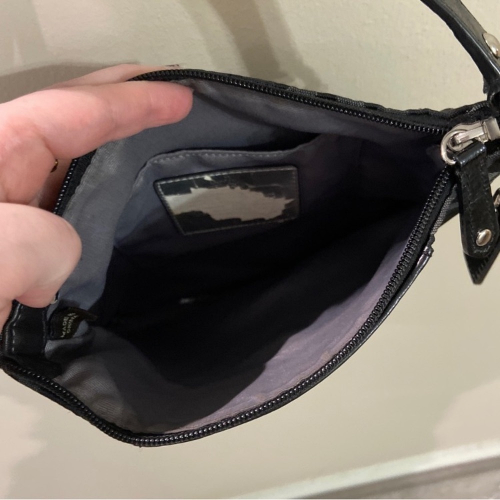 LOWEST Coach Op Art Black/Silver Crossbody Purse - Picture 5 of 6